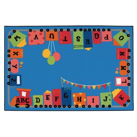 Carpets For Kids 4 x 6 ft. Alphabet Fun Train RugRectangle 48.8